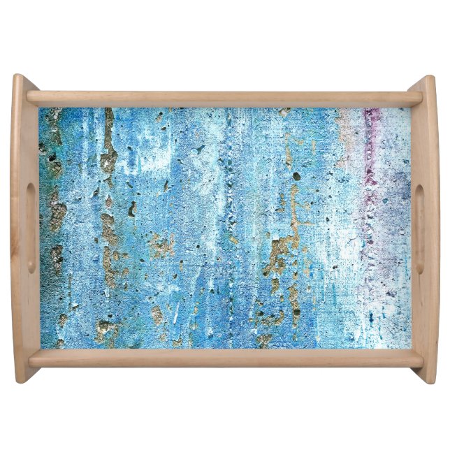 Textured concrete wall, rust stains. serving tray (Front)