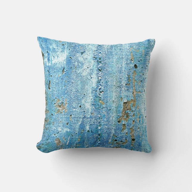 Textured concrete wall, rust stains. throw pillow (Front)