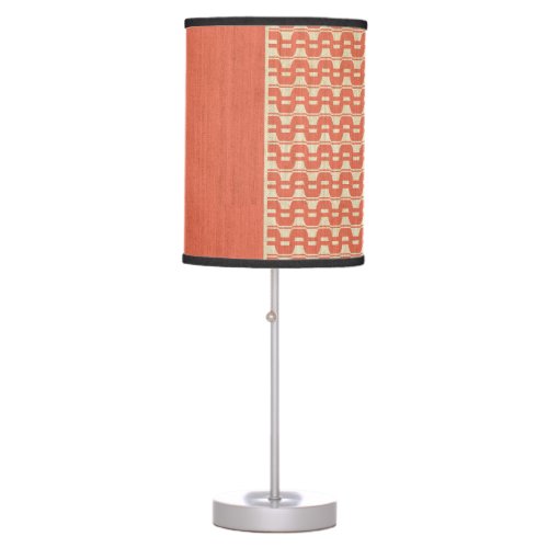 Textured Coral Geo Pattern Table Lamp