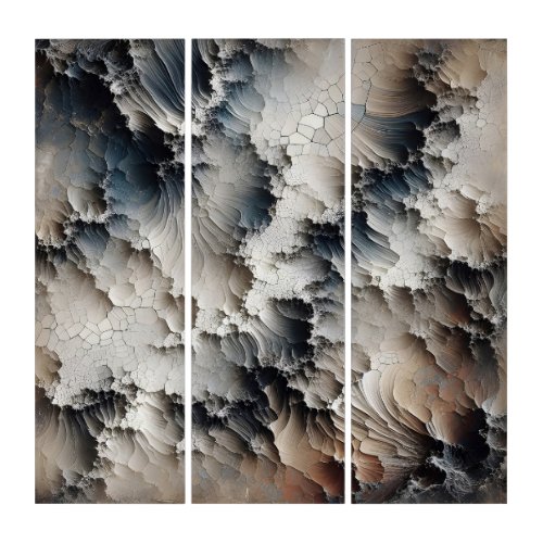 Textured Crackle Contemporary Abstract Triptych