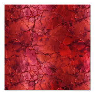 Textured , Cracks Vains in Deep Red Photo Print