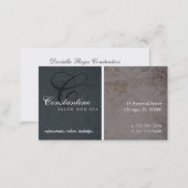 Textured Damask Monogram Appointment Card (Front/Back)