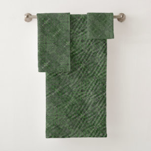 Textured dark gray-green. bath towel set