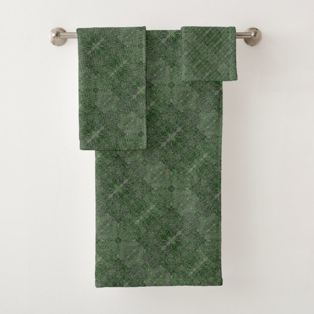 Textured dark gray-green. bath towel set (Insitu)