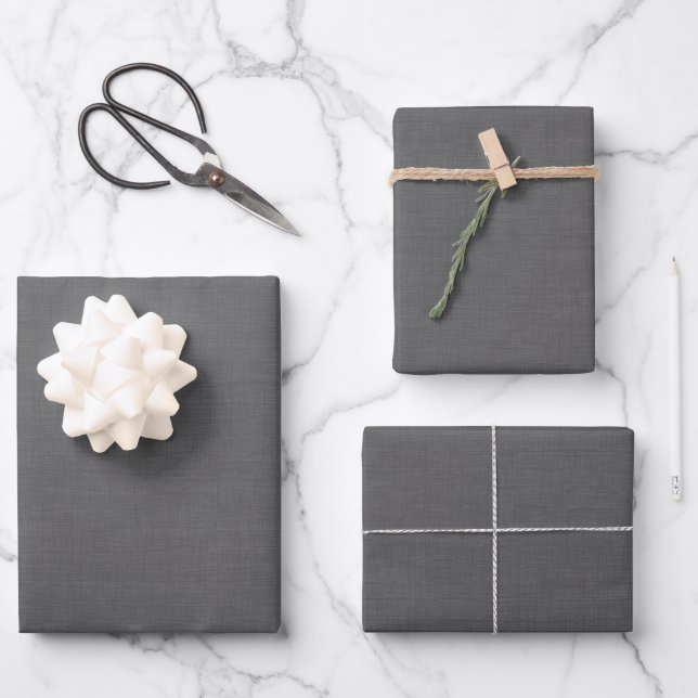 Textured Dark Gray Wrapping Paper Sheets (Front)