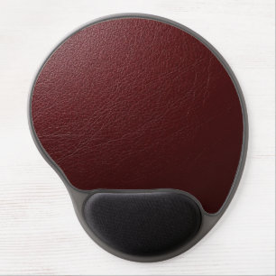 Textured Dark Red Leather Gel Mouse Pad