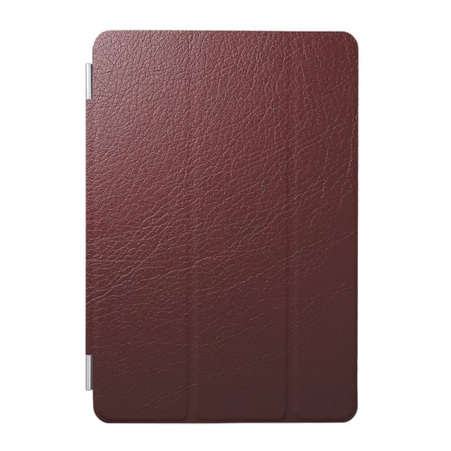 Textured Dark Red Leather iPad Mini Cover (Front)