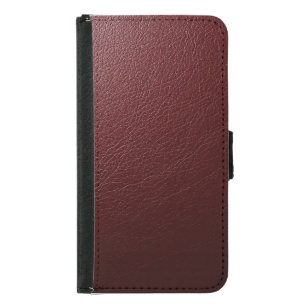Textured Dark Red Leather Samsung Galaxy S5 Wallet Case