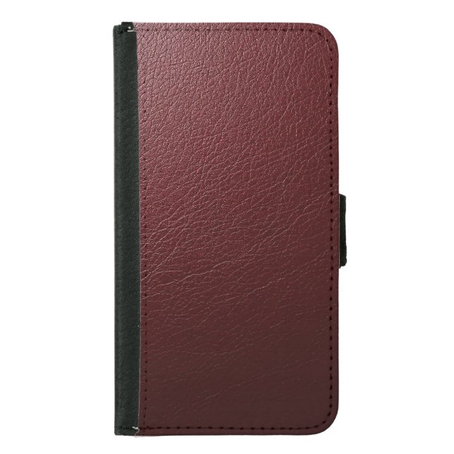 Textured Dark Red Leather Samsung Galaxy Wallet Case (Front)