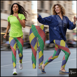 Textured Diagonal Plaid Gray Primary Colors Leggings