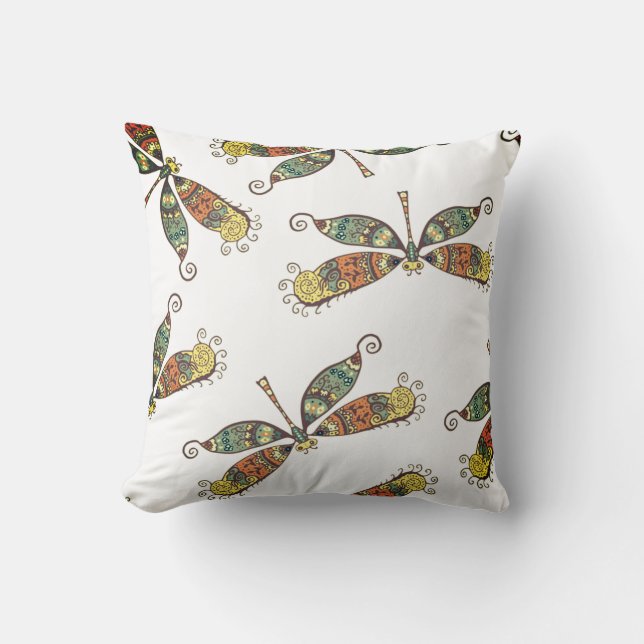 Textured Dragonfly  Throw Pillow (Front)