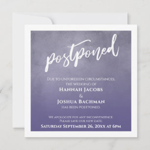 Textured Dusty Purple Ombre Postponed Wedding Card