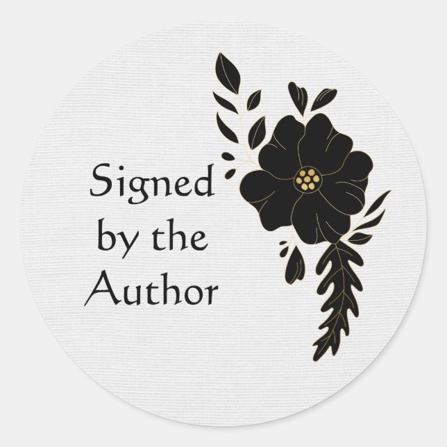 Textured effect black rose bookplate (Front)