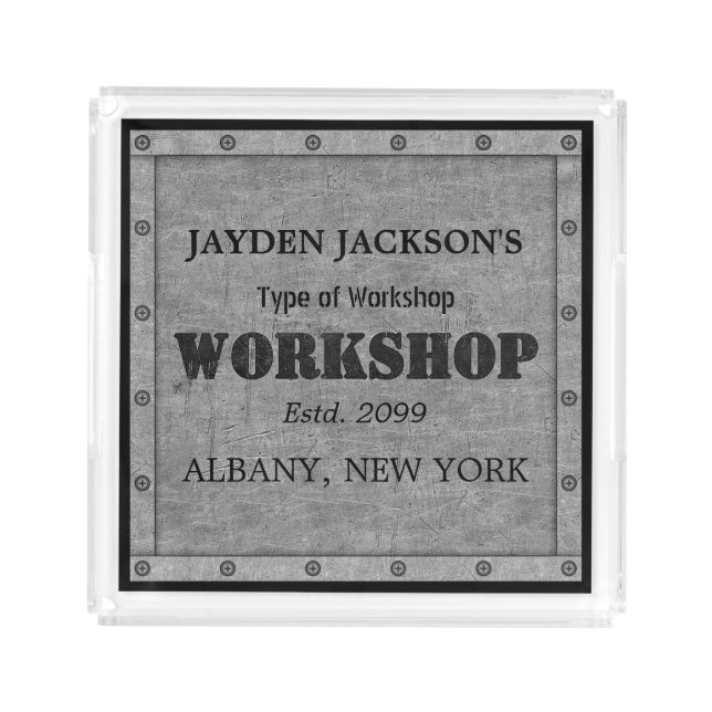 Textured Effect Shop Workshop Shed Acrylic Tray (Front)