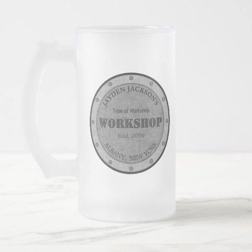 Textured Effect Shop Workshop Shed Man Cave Frosted Glass Beer Mug