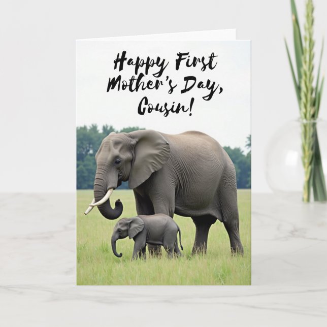 Textured Elephant Family Card (Front)