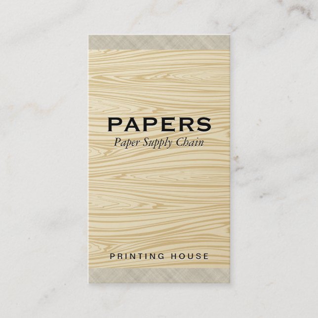 Textured Fabric with Wood Grain Pattern Business Card (Front)