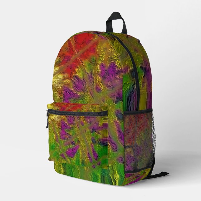 "Textured Florals" (Print Cut Sew Bag) Backpack (Back Corner Right)