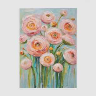 Textured Flowers Decoupage Tissue Paper