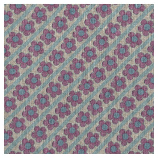 Textured Flowers (pink/blue) Fabric
