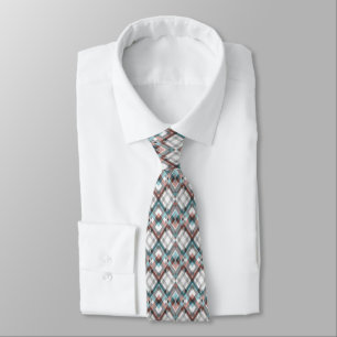 Textured geometric diamond pattern. neck tie