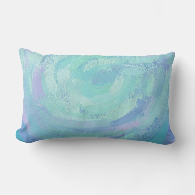 Textured Glacier Blue Lumbar Pillow (Front)