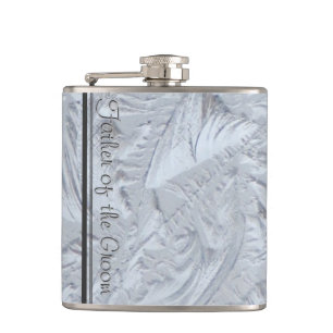 Textured Glass FATHER OF THE GROOM Hip Flask