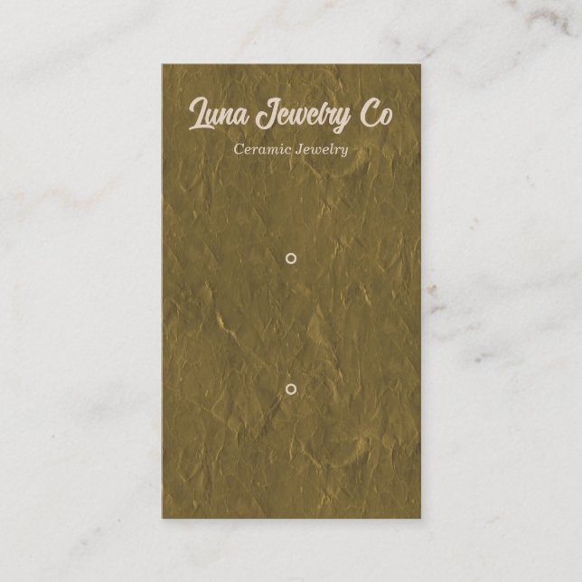 Textured Gold 2 Pin Jewelry Business Card (Front)