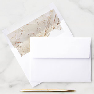 Textured Gold Elegant Wedding Envelope Liner