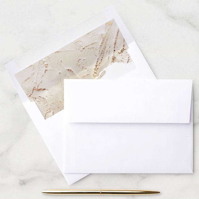 Textured Gold Elegant Wedding Envelope Liner (Desk)