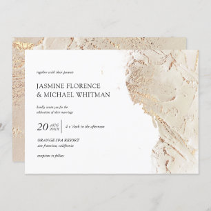 textured gold faux foil Wedding Invitation