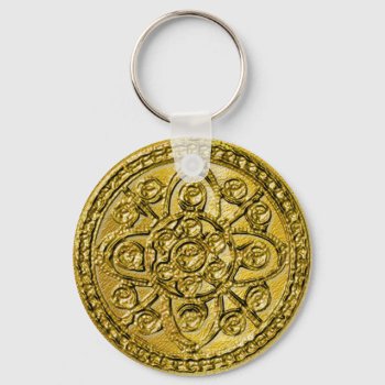Textured Gold Filigree Keychain by Rosemariesw at Zazzle