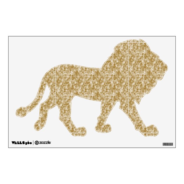 Textured Gold Lion Shape Wall Decal (Front)