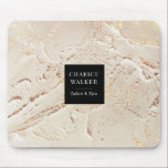 textured gold modern monogram Mouse pad<br><div class="desc">beautiful textured faux gold foil background with modern monogram on a black rectangle holder for your modern business ventures. easy to customize with your own name</div>