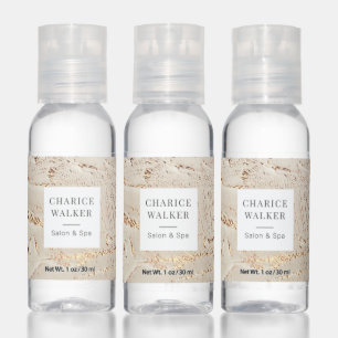 textured gold monogram salon spa hand sanitizer