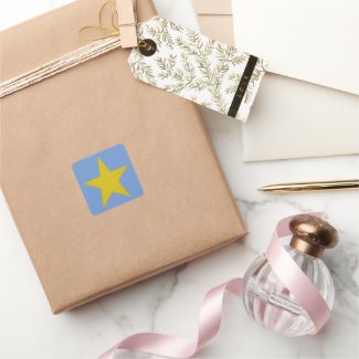 Textured Gold Star on Comflower Blue