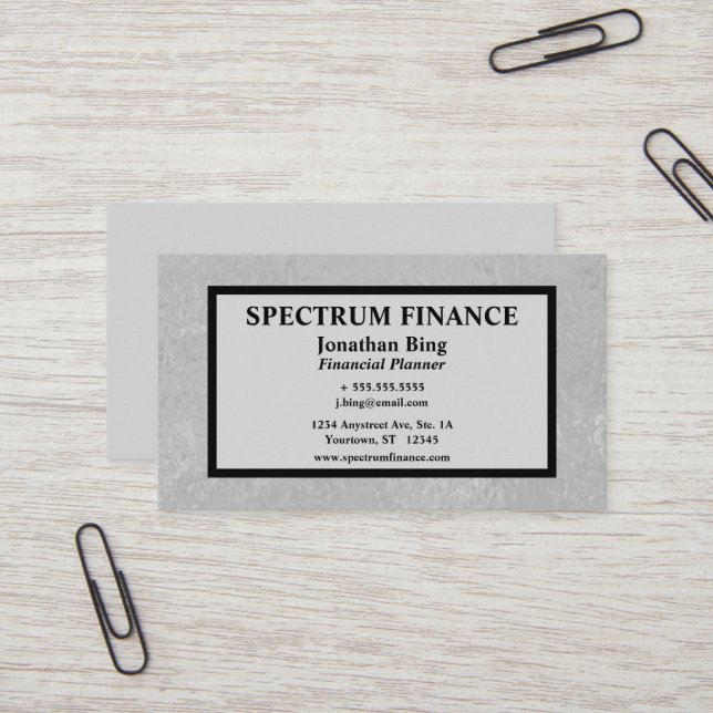 Textured Gray and Black Luxurious Business Card (Front/Back In Situ)