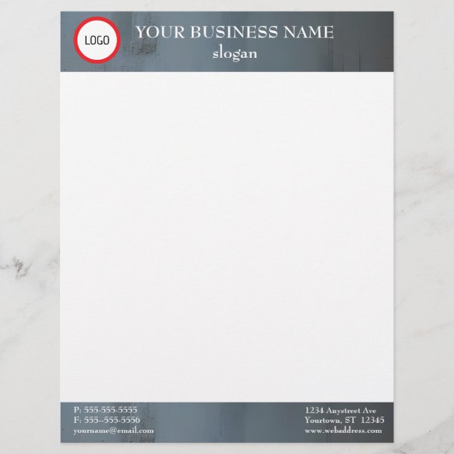 Textured Gray Banners Letterhead (Front)
