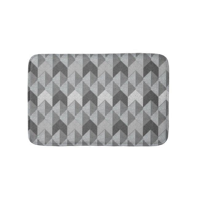 Textured gray geometric.  bath mat (Front)