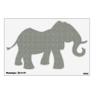 Textured Grey Elephant Wall Sticker
