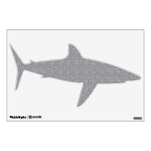 Textured Grey Shark Shape Wall Decal