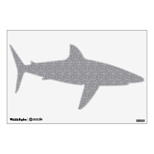 Textured Grey Shark Shape Wall Decal (Front)