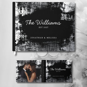 Textured Guest Book Photo Foil Guestbooks Black