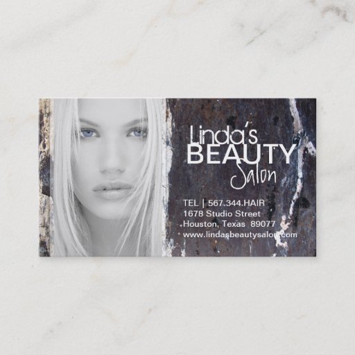 Customizable TEXTURED HAIR SALON AND SPA BUSINESS CARD