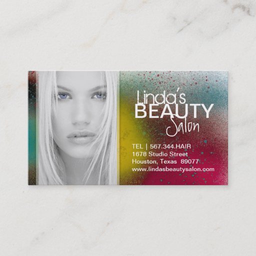 Customizable TEXTURED HAIR SALON AND SPA BUSINESS CARD