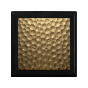 Textured Hammered Metal Bubbles Gold Gift Box