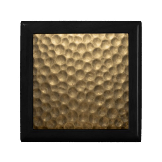 Textured Hammered Metal Bubbles Gold Gift Box (Front)