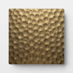 Textured Hammered Metal Bubbles Gold Plaque