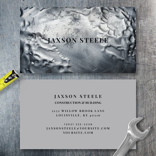 Textured Hammered Metal Business Card