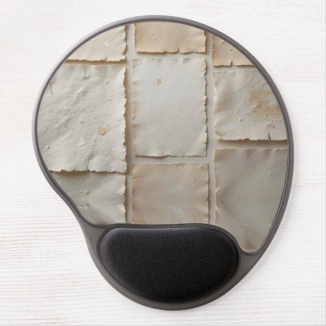 Textured Handmade Paper Flat Lay Gel Mouse Pad (Front)
